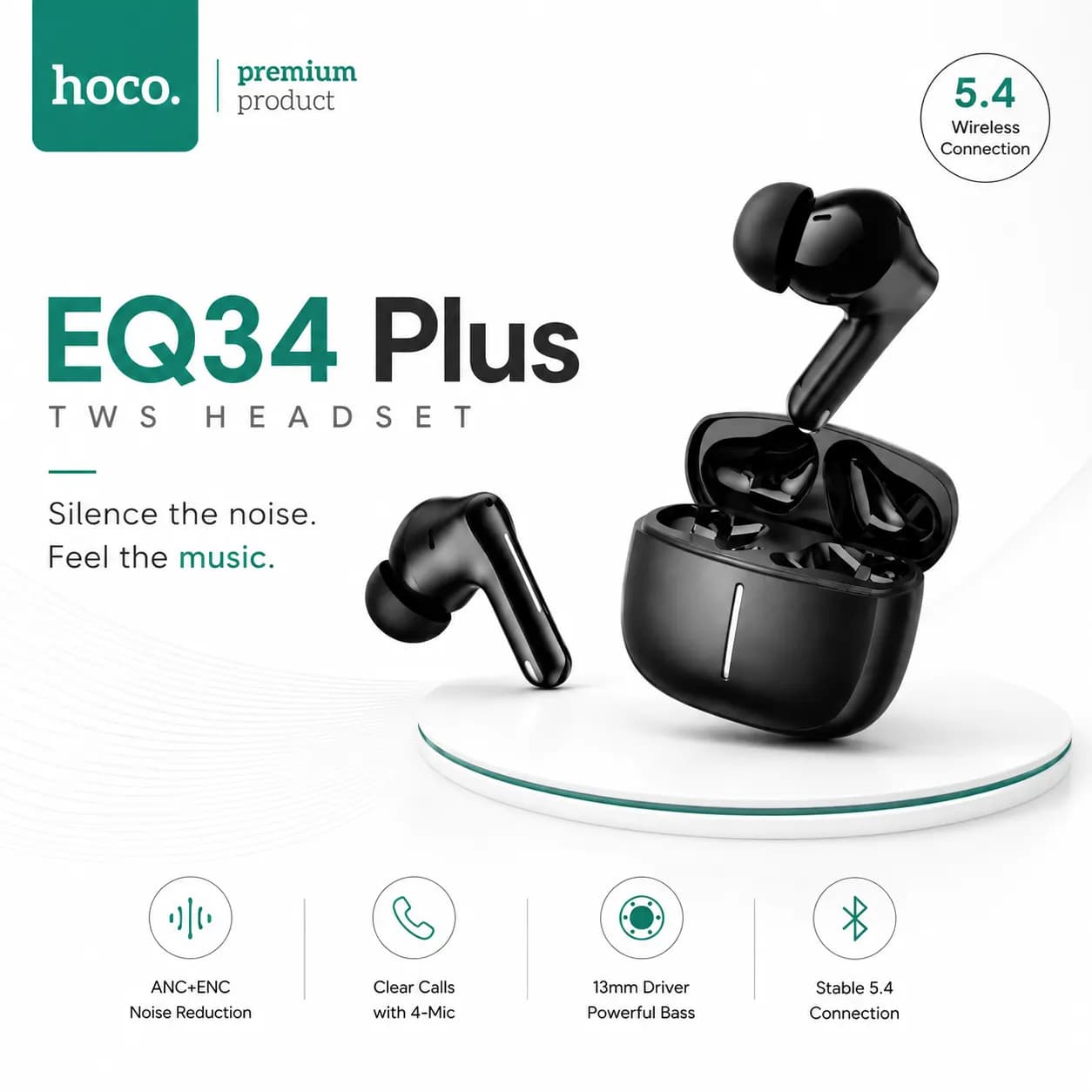 EQ34 Plus Rima ANC+ENC TWS Earbud (App Supported) | Long 7-Hour Playtime & Bluetooth 5.4